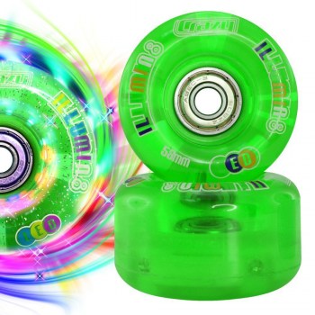 Set of 8 CRAZY iLLUMIN8 LED Light Up Wheels with abec 7 Bearings pre-installed!